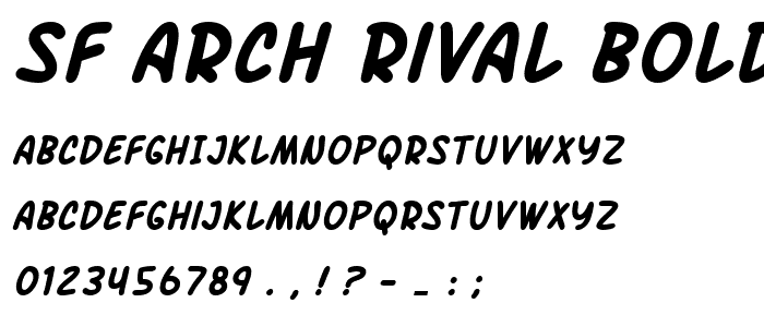 SF Arch Rival Bold Italic font
